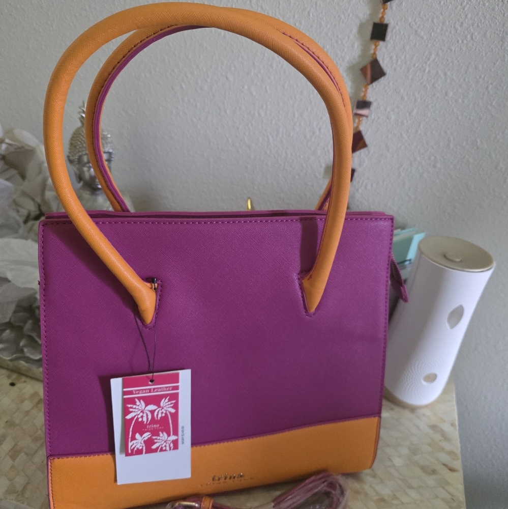 TRINA TURK 💥NWT💥Chic Pink and Orange Tote Bag - Picture 2 of 5